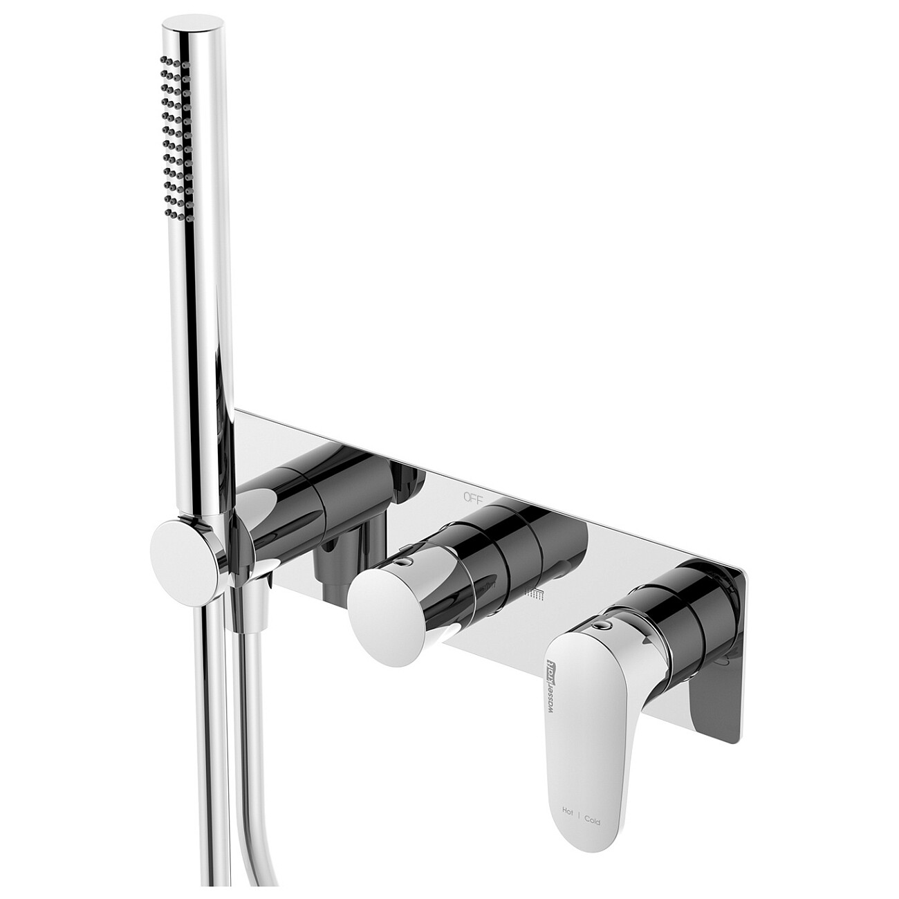 Душевой гарнитур со смесителем из латуни хром Wasserkraft 5877 - изображение 3