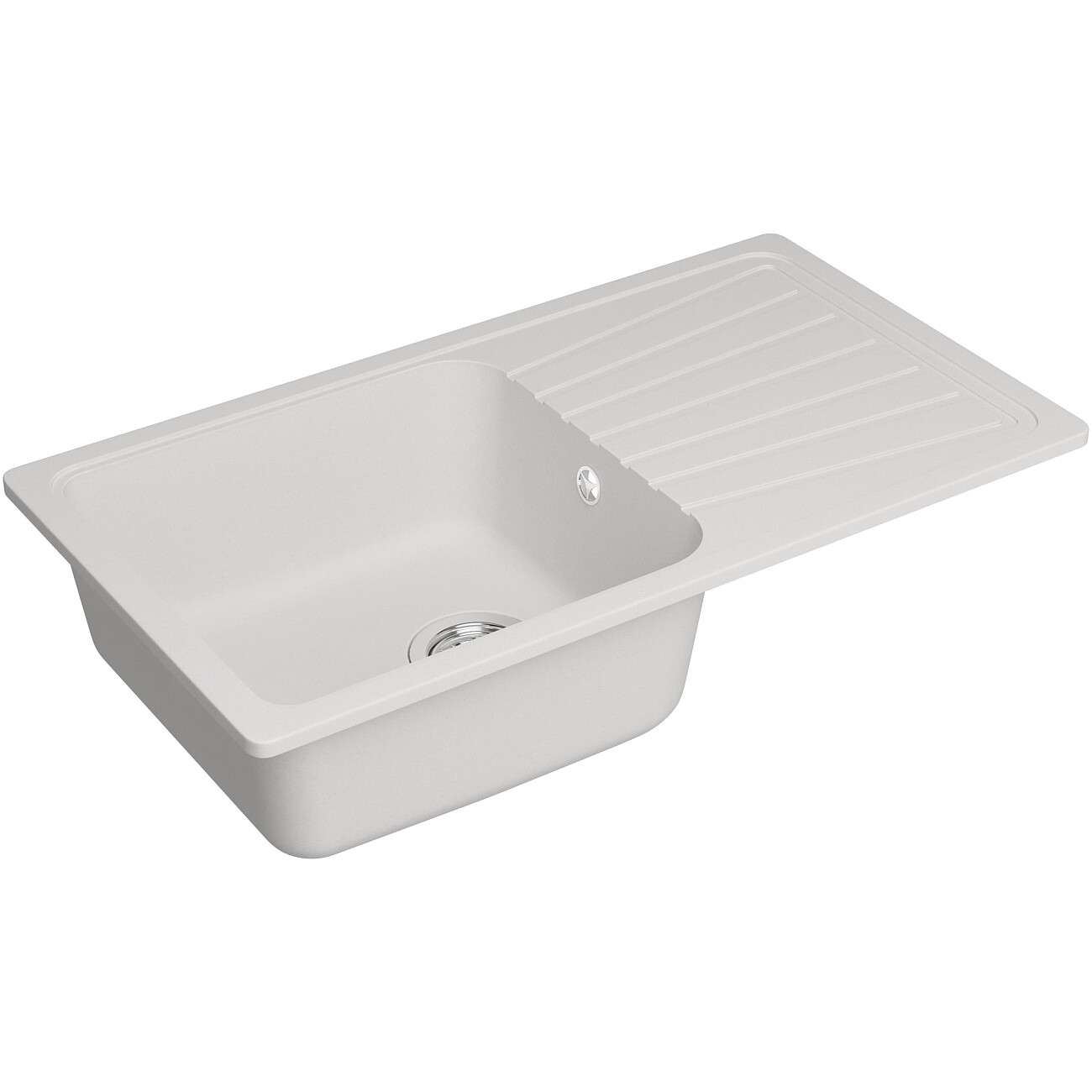 Мойка кухонная из искусственного гранита с крылом белая Domaci "Верона" 81-46 белая - изображение 5