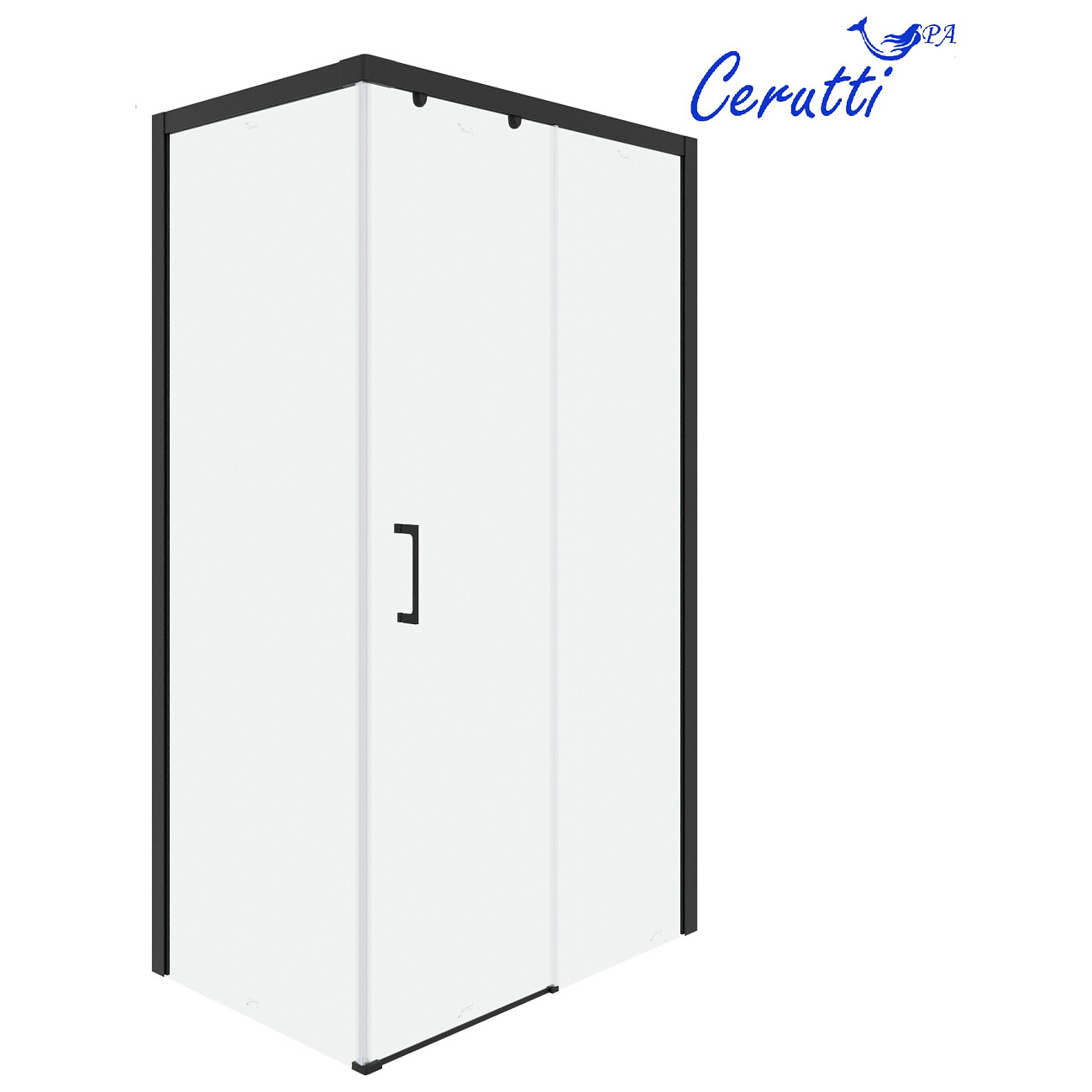 Душевой уголок прямоугольный правый 80x110 см черный Cerutti SPA Vito 110B-R - изображение 2