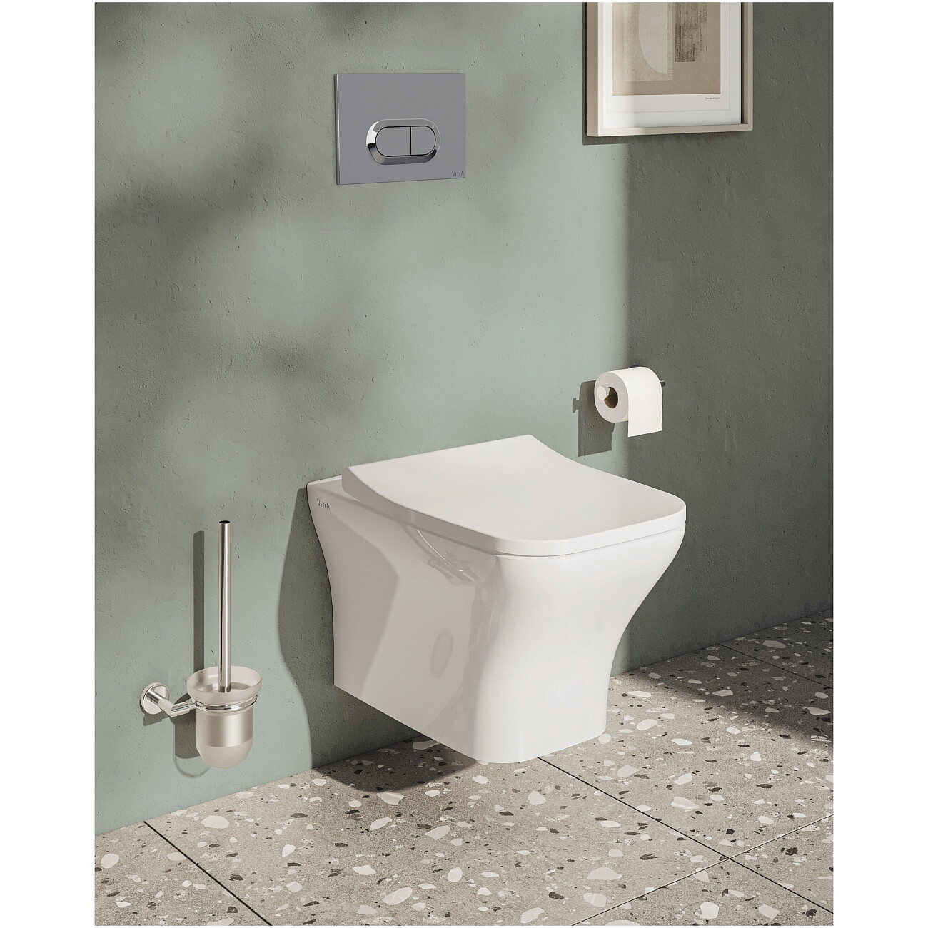 Унитаз подвесной безободковый белый Vitra Zentrum Square 7484B003-0075 - изображение 3