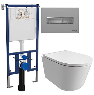 Унитаз подвесной Diwo &quot;Архангельск&quot; 0800 с инсталляцией Diwo 4501, с кнопкой смыва хром 7321