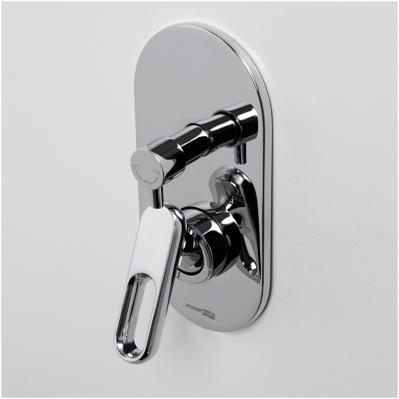 Смеситель для ванны и душа встраиваемый из латуни хром Wasserkraft 1841 - изображение 3