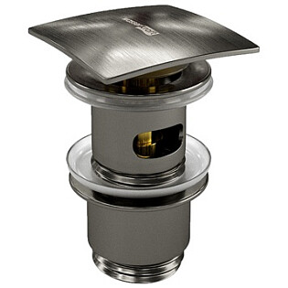 Донный клапан для раковины клик-клак круглый оружейная сталь Wasserkraft A167