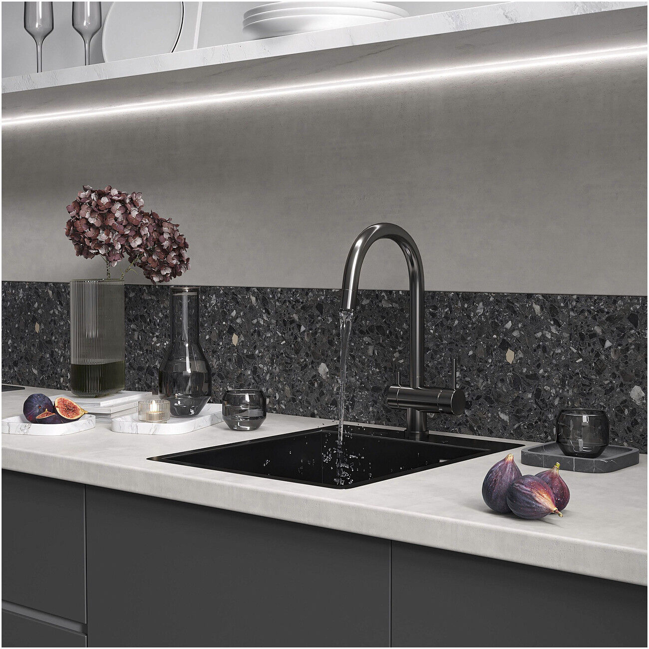 Кухонная мойка из нержавеющей стали 50х40 см оружейная сталь Reflexion Iseo RX2240BL - изображение 7