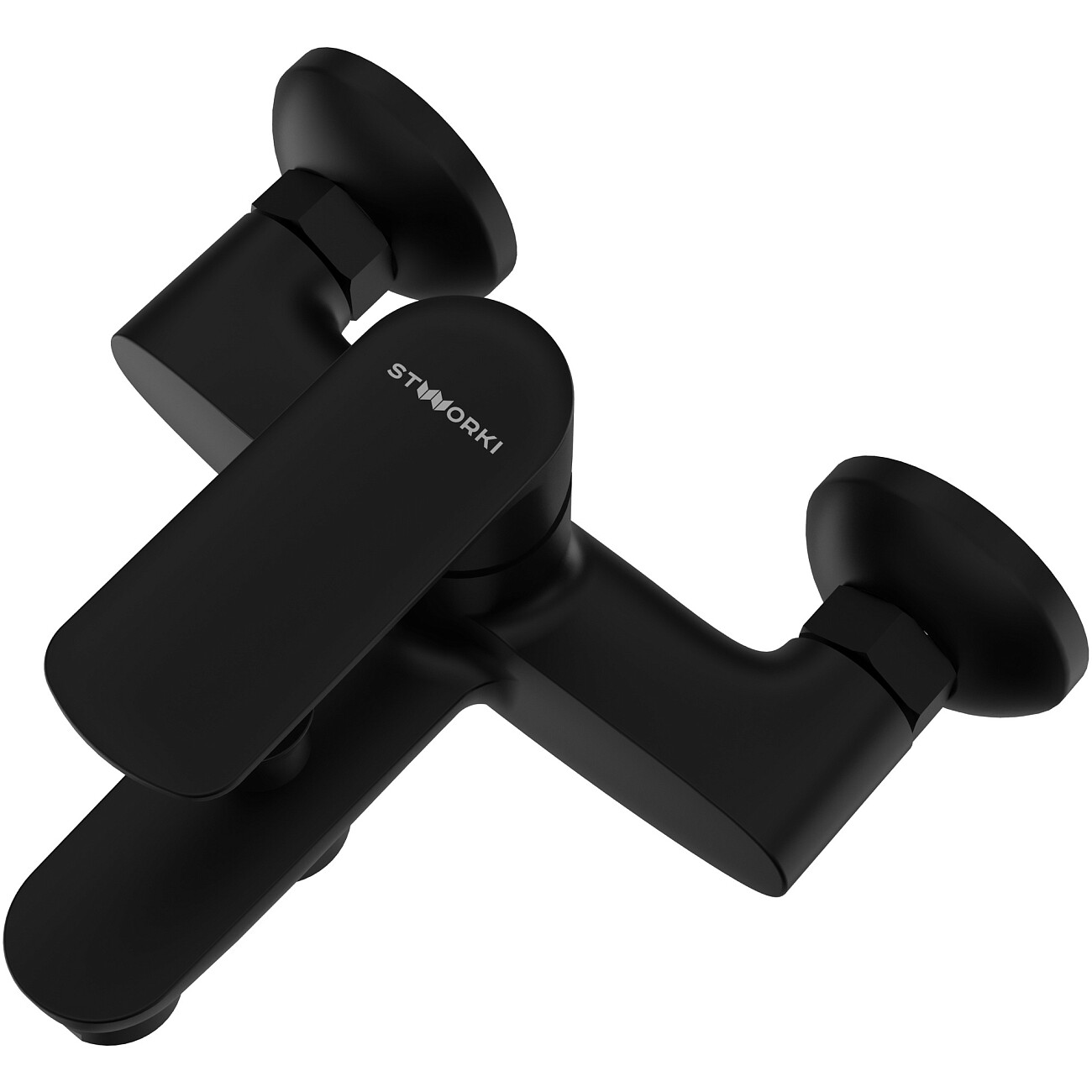 Смеситель для ванны с душем настенный черный Stworki "Хадстен" S17100BK - изображение 9