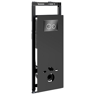 Инсталляция для подвесного унитаза с черной глянцевой кнопкой Wasserkraft Salm 27TLT.010.ME.BL.PB01