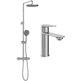 Душевой комплект с тропическим душем хром Stworki &quot;Сортланд&quot; S10010CR, S10160CR