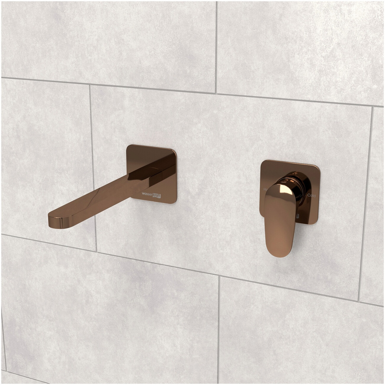 Смеситель для раковины встраиваемый с изливом розовое золото Wasserkraft A7751.289 - изображение 2