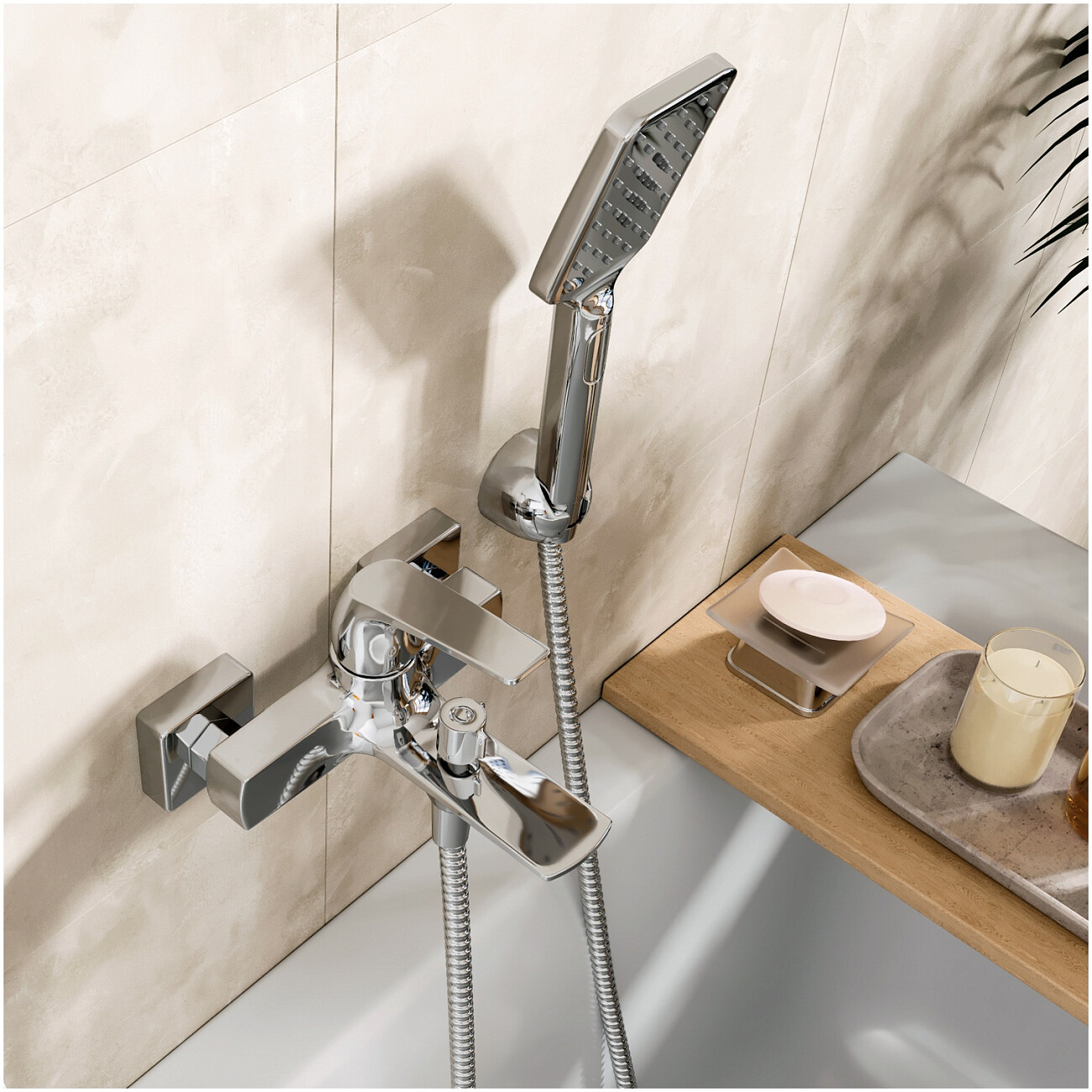 Смеситель для ванны с коротким изливом хром Wasserkraft Neime 1901 - изображение 4