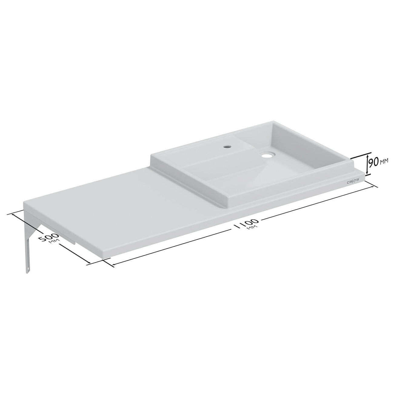 Раковина над стиральной машиной 50х110 см белая "Юпитер" 900132 - изображение 9