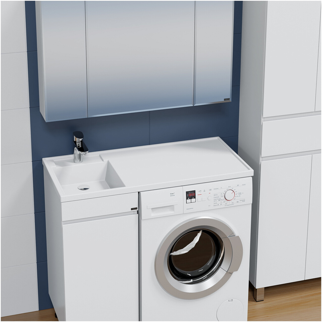 Раковина над стиральной машиной 50х100 см белая "Лидер" 900107N - изображение 3