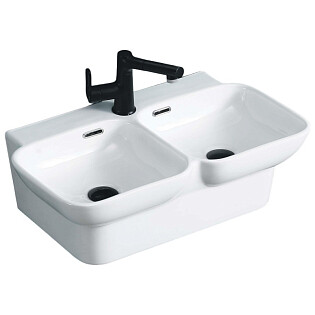Раковина двойная фарфоровая прямоугольная 39х65 см белая Cerutti SPA Double Nemi CT9702