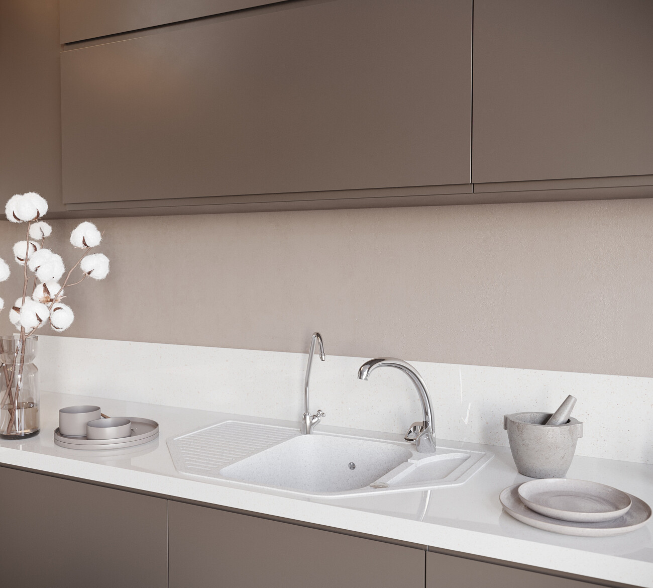 Мойка кухонная белая Domaci "Бьелла" DMC-10-331 - изображение 3