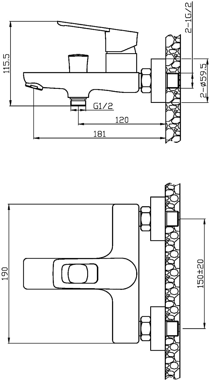 Смеситель для ванны однорычажный хром Stworki "Флом" FL-02cr - изображение 2