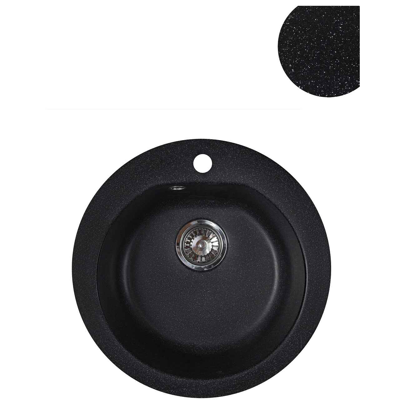 Мойка кухонная кварцевая круглая уголь Reflection Core RX1350СL - изображение 2