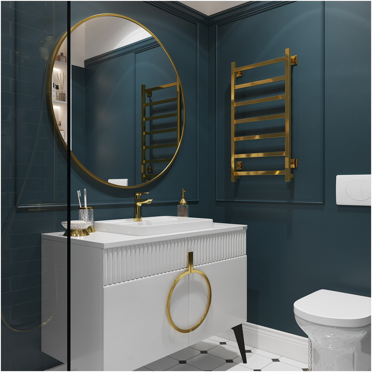 Полотенцесушитель электрический 80х40 см золотой Ewrika "Пенелопа" КВ7 ПенелопаКВ780х40золЕ - изображение 3