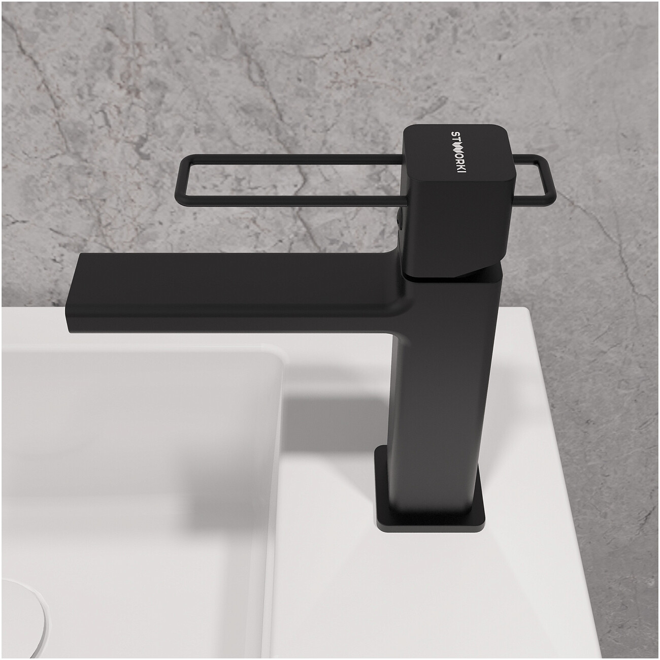 Смеситель для раковины однорычажный черный Stworki "Брамминг" S40010BK - изображение 7