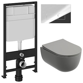 Унитаз Ceramicanova Modena Rimless CN6063MH с инсталляцией Ewrika ProLT 0026-2020