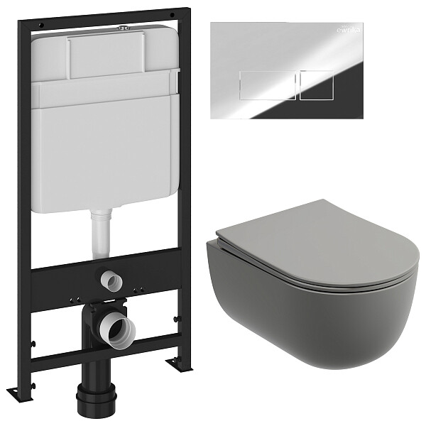 Унитаз Ceramicanova Modena Rimless CN6063MH с инсталляцией Ewrika ProLT 0026-2020 - изображение 1