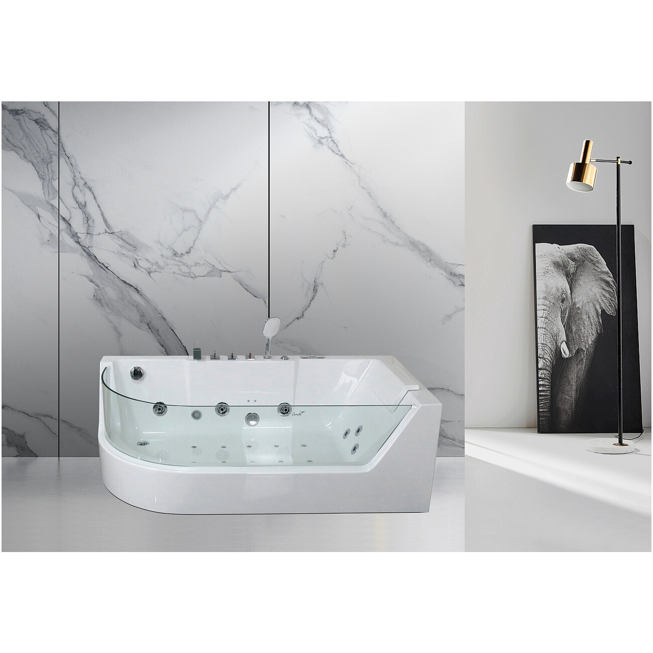 Ванна акриловая гидромассажная белая Cerutti SPA C-403R - изображение 2