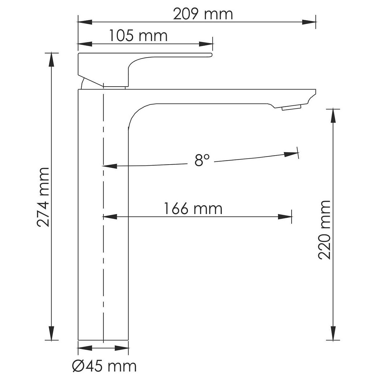 Смеситель для раковины однорычажный белый Wasserkraft Mindel 8503H - изображение 3