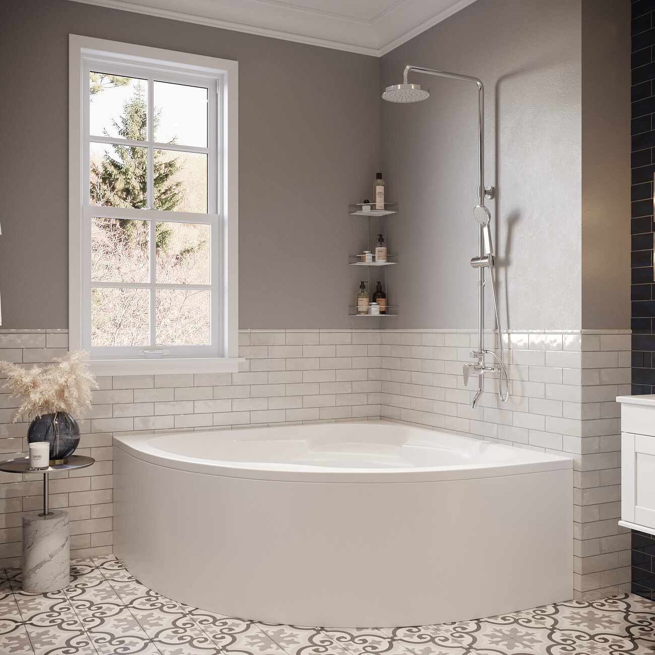 Ванна акриловая угловая 150x150 см белая Artemis Zeugma - изображение 4