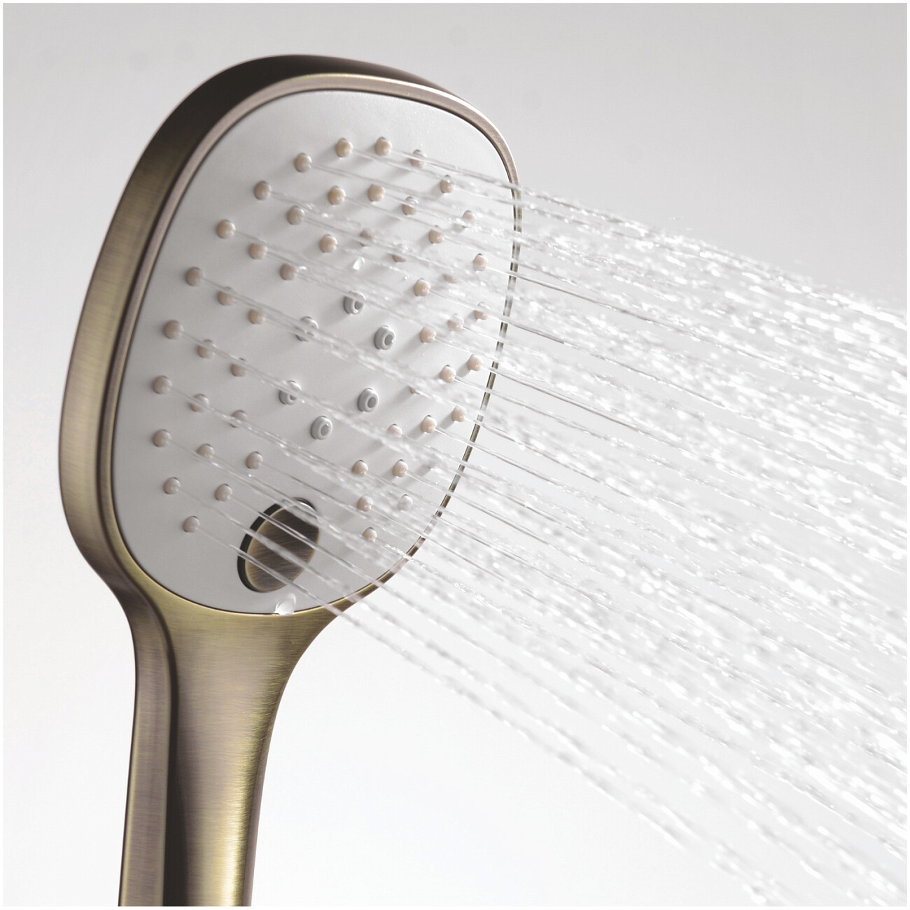 Лейка для ручного душа квадратная с 3 режимами 12 см светлая бронза Wasserkraft A050 - изображение 2