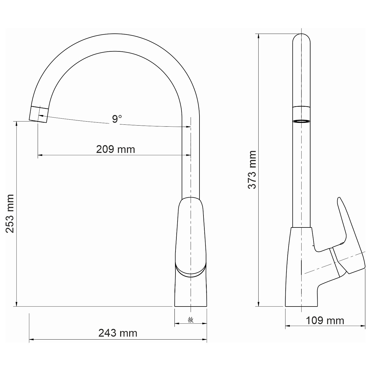 Смеситель для кухни из латуни хром Wasserkraft 5607 - изображение 6