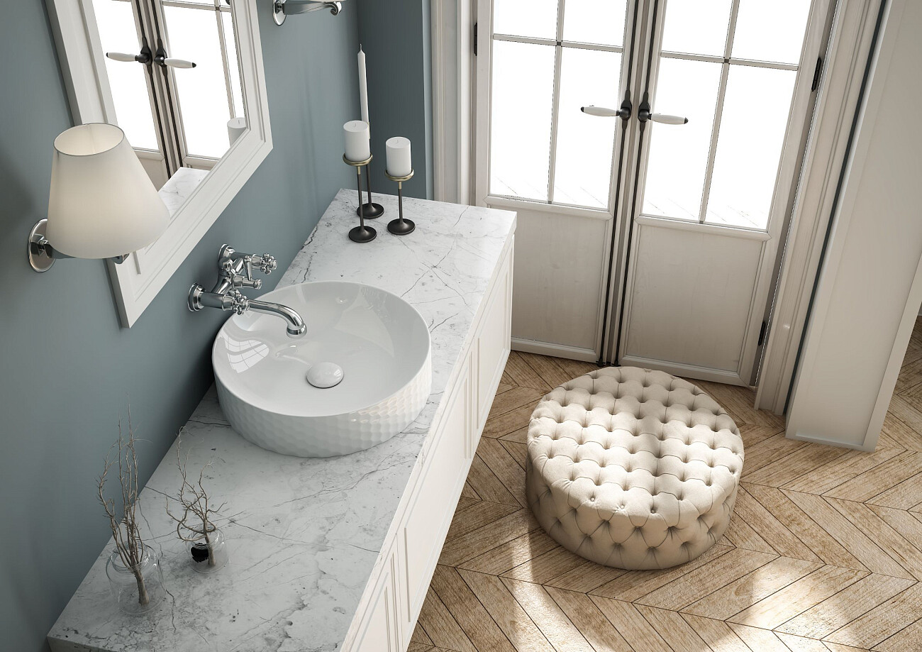 Раковина накладная керамическая круглая 40 см белая Stworki 3044-KL - изображение 6