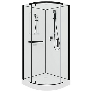 Душевая кабина квадратная без крыши с низким поддоном 90х90 см черная Cerutti SPA Bella 901B