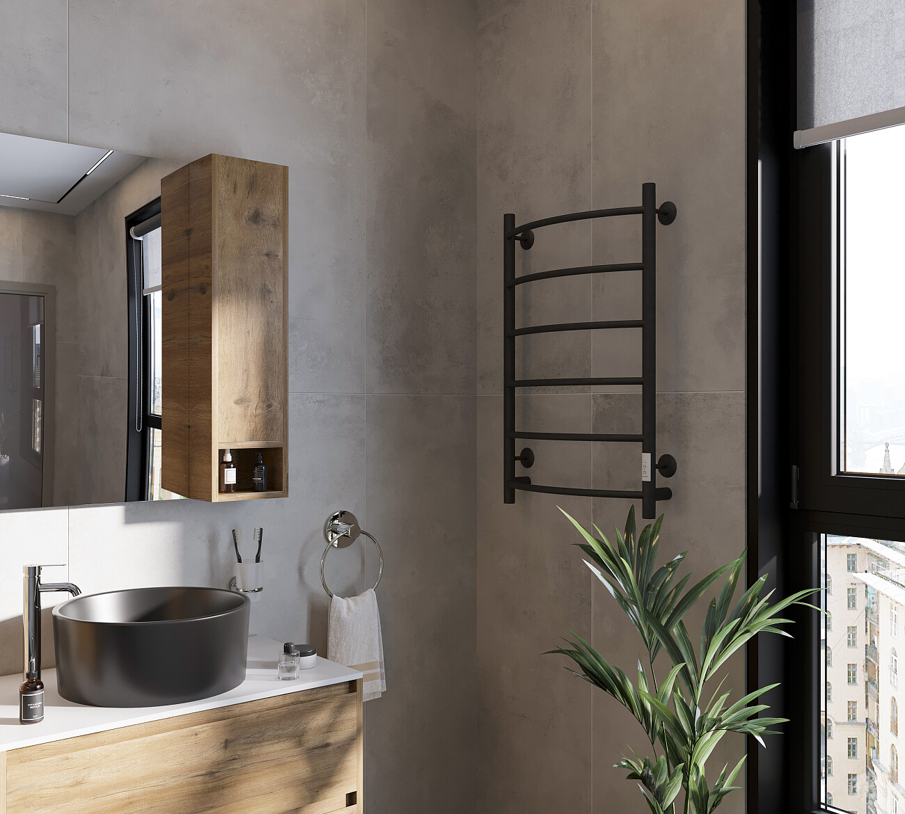 Полотенцесушитель электрический 80х50 см черный Ewrika "Сафо БРР" - изображение 4