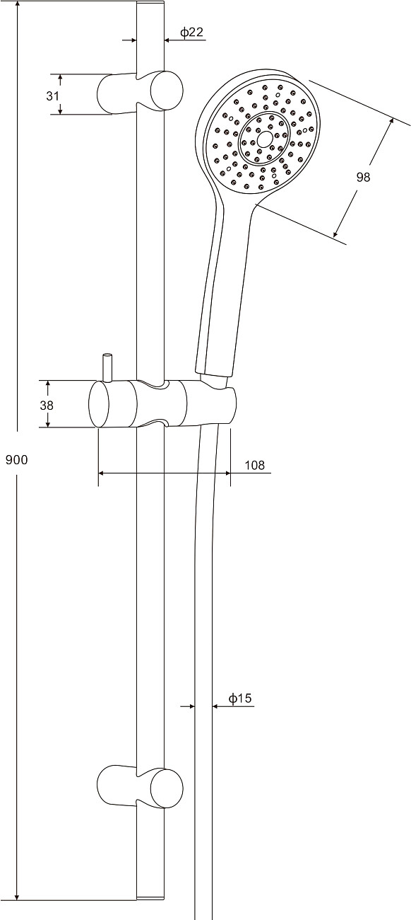 Душевая стойка с держателем и встраиваемым смесителем хром Stworki "Дублин" HFDB75000, HFDB91000 - изображение 9
