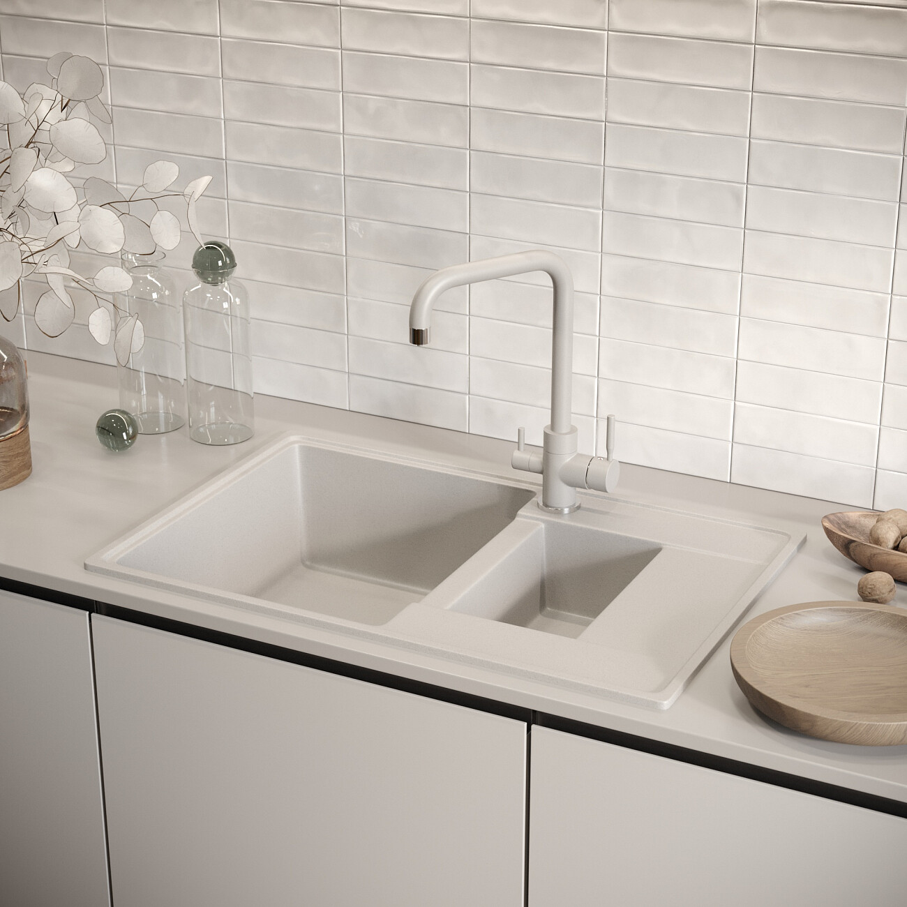 Мойка кухонная платина Domaci "Солерно" DP 780 1,5 K-04 - изображение 2