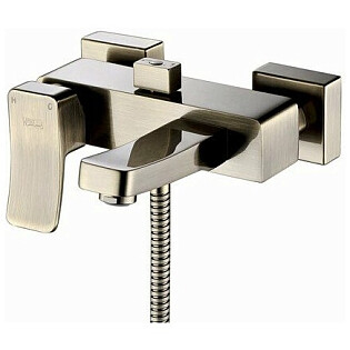 Душевой комплект с лейкой и коротким изливом светлая бронза Wasserkraft Exter 1601