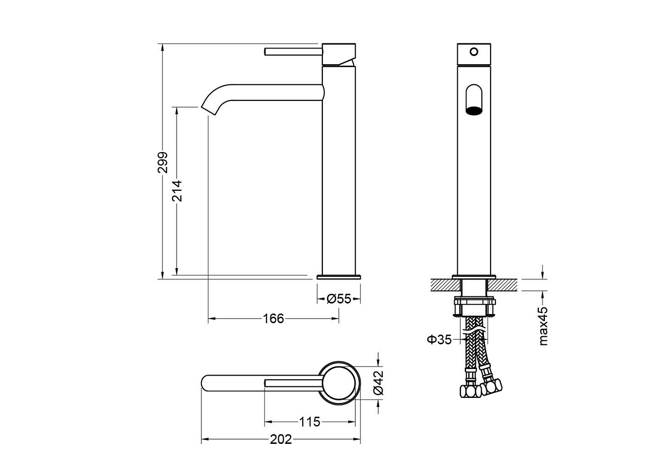 Смеситель для раковины однорычажный черный хром Aquatek "Европа" AQ1304BGM - изображение 3