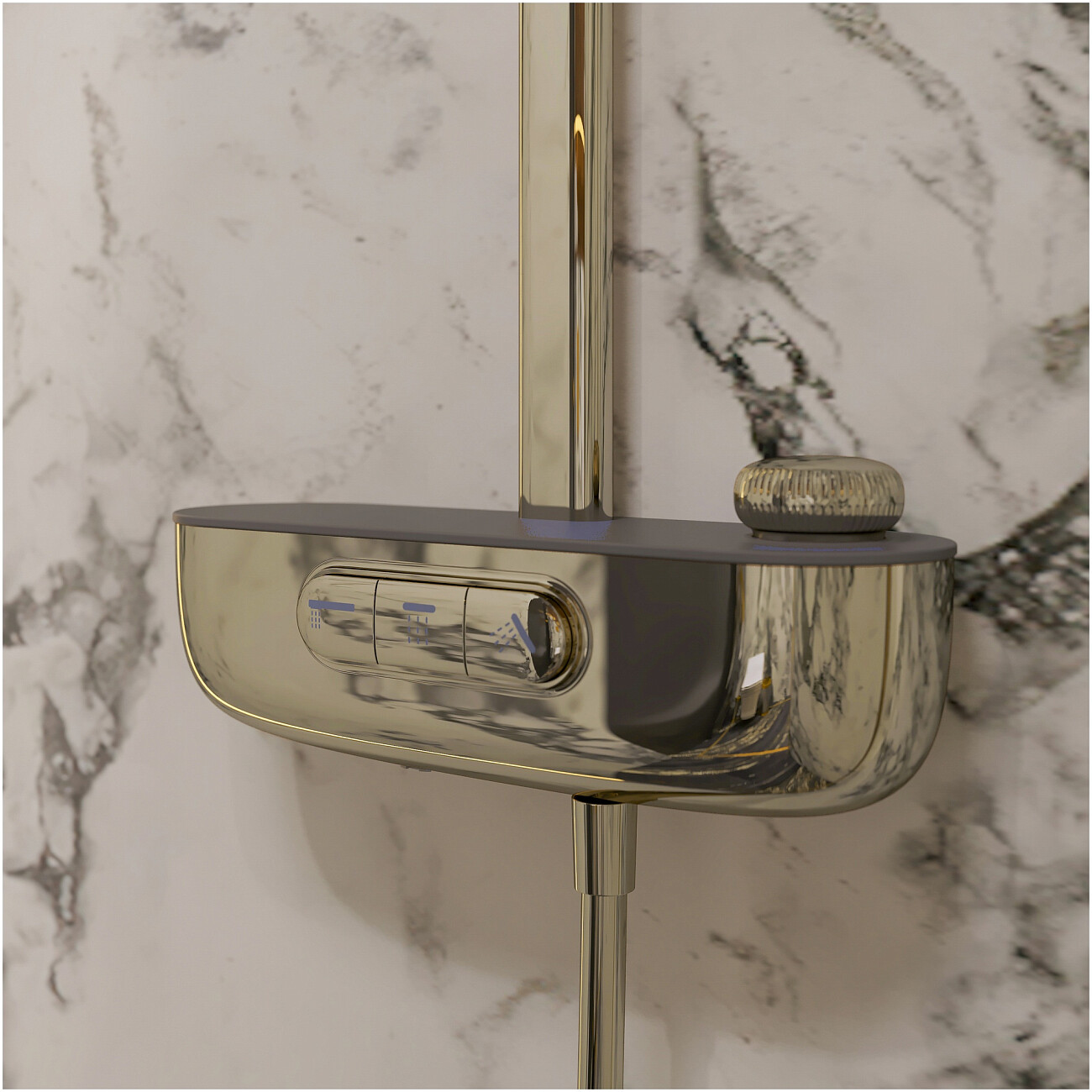 Душевая стойка с верхним душем золотая Stworki "Гётеборг" S03170GG - изображение 10