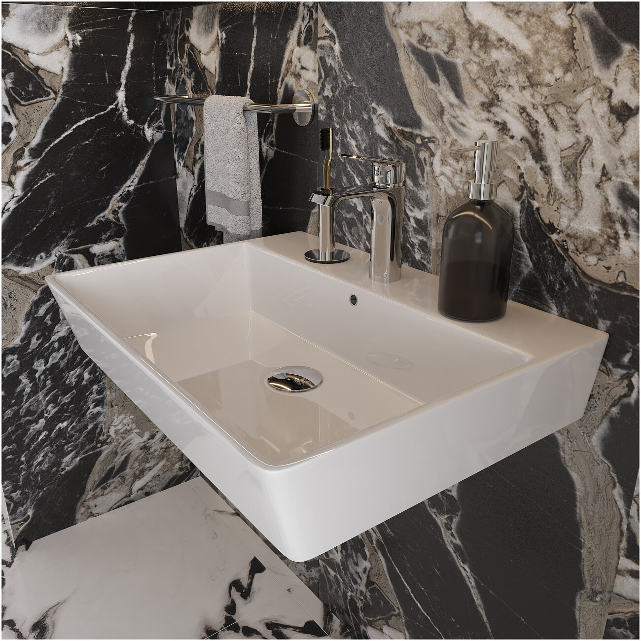 Раковина подвесная 60 см белая Diwo "Архангельск" VG 0060 - изображение 3