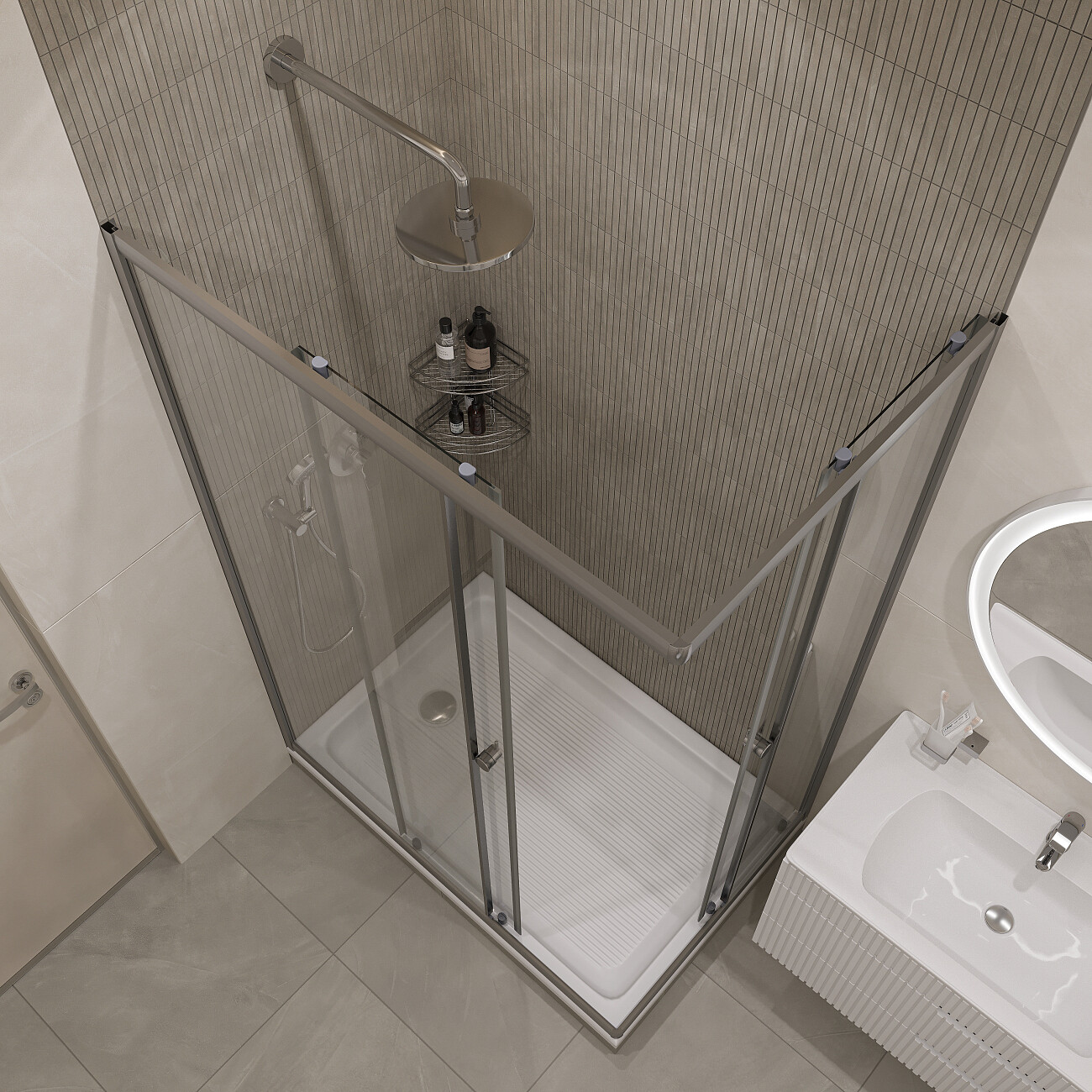 Душевой комплект рычажное управление с внутренней частью хром Stworki "Малвик" FT23110 - изображение 6