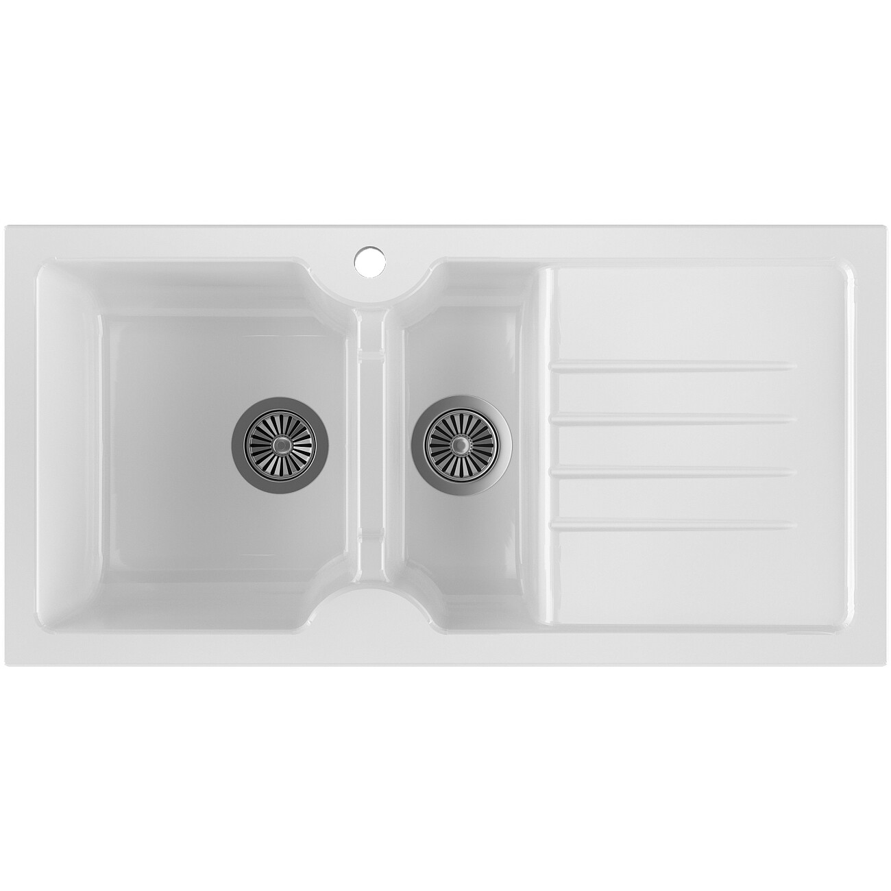 Мойка белый глянец Domaci "Сиена" 54100-101 со смесителем "Равенна" DCB 3004 - изображение 5