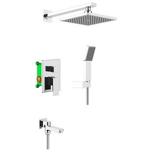 Душевой комплект встроенный с тропическим душем хром Timo Selene SX-3069-00SM 1113