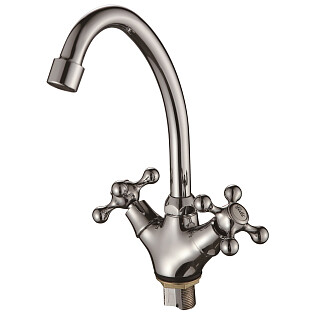 Смеситель для кухни двухвентильный хром Ammore A5381-G