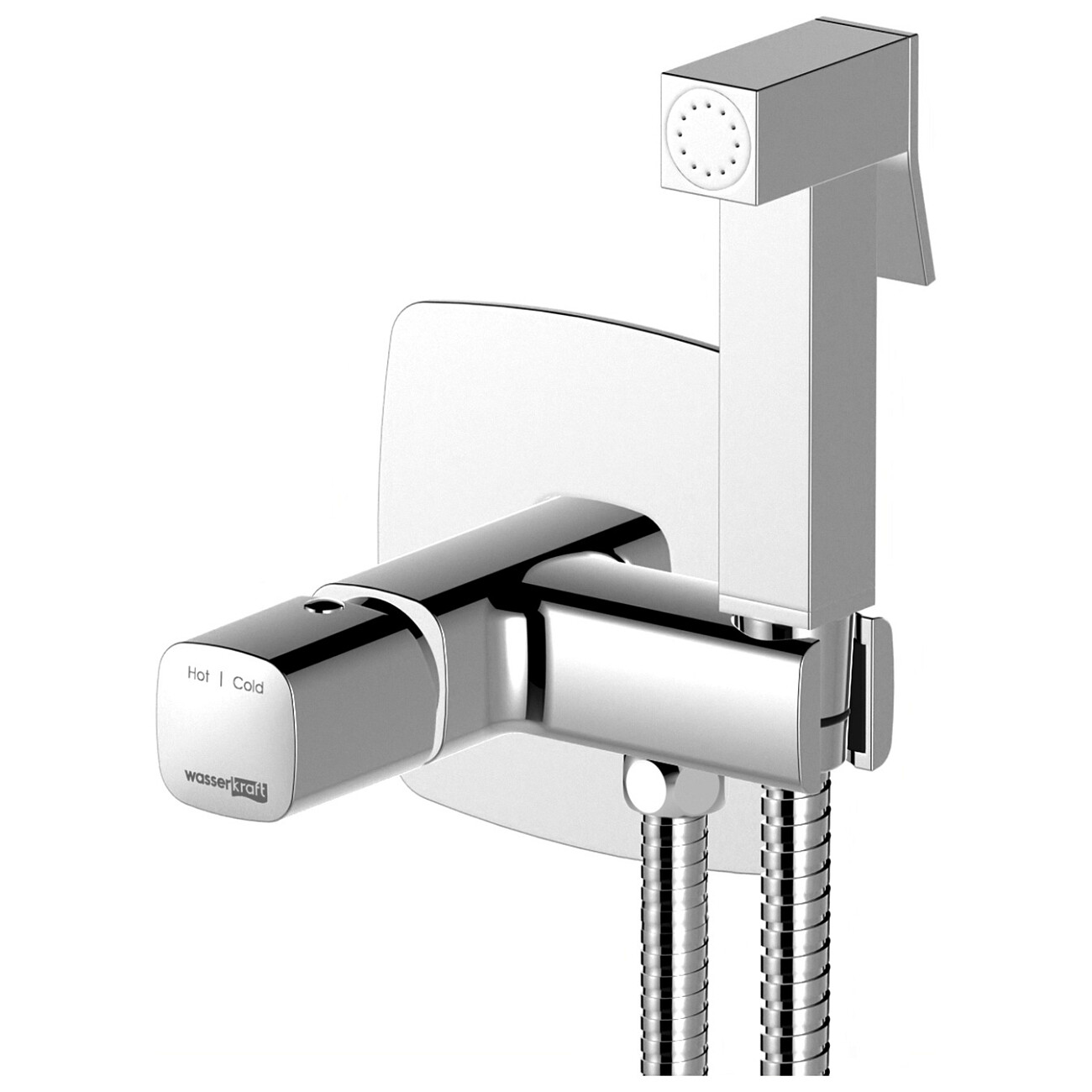 Гигиенический душ с встраиваемым смесителем хром Wasserkraft Naab 8638 - изображение 2