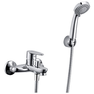 Душевой комплект с лейкой и коротким изливом хром Wasserkraft Leine 3501