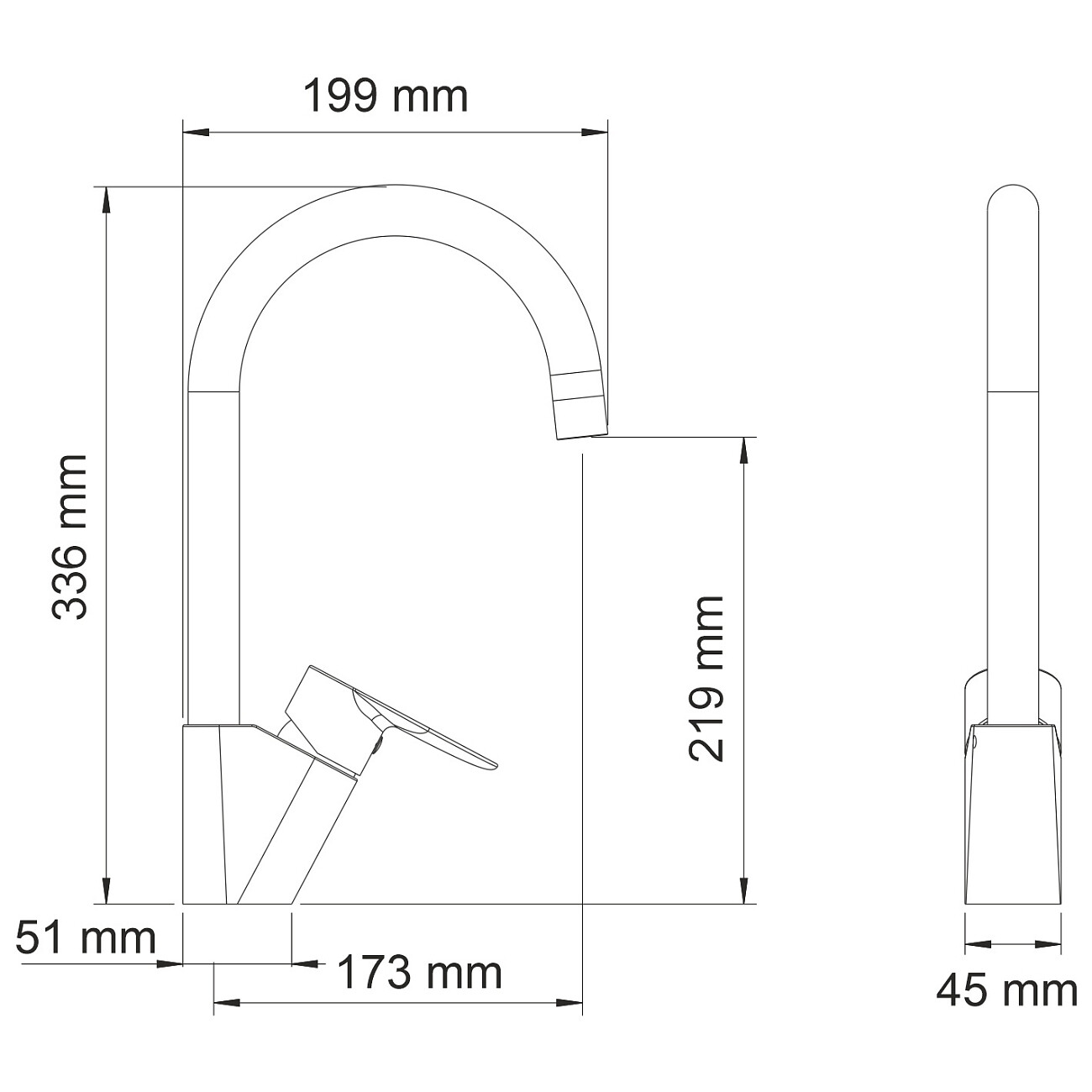 Смеситель для кухни из латуни хром Wasserkraft 3507 - изображение 11