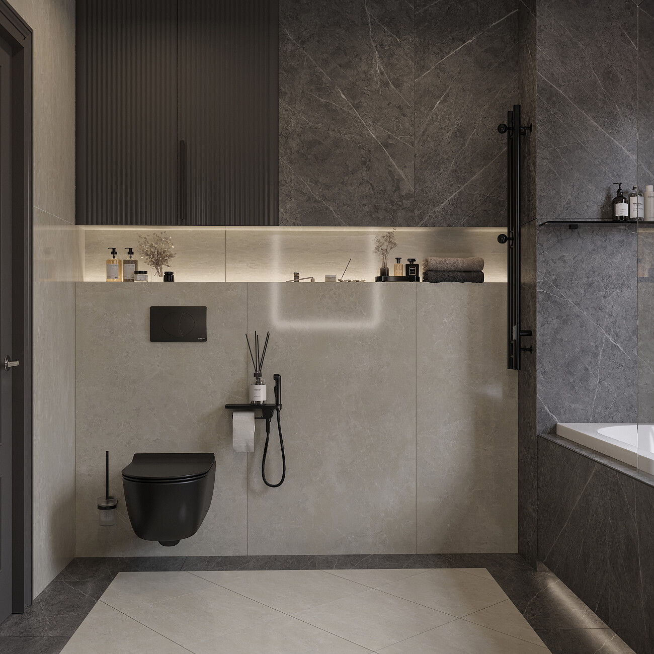 Гигиенический душ со смесителем с внутренней частью черный Stworki "Стокгольм" HFSG35030 - изображение 3