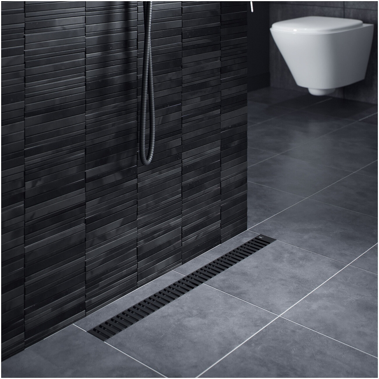 Душевой лоток с вставкой "lines" черный Timo Drain System 600 - изображение 2