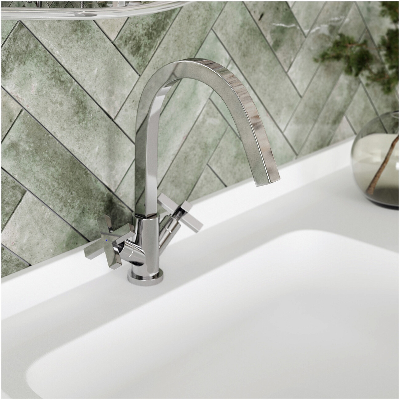 Смеситель для раковины из латуни хром Wasserkraft 7803 - изображение 2