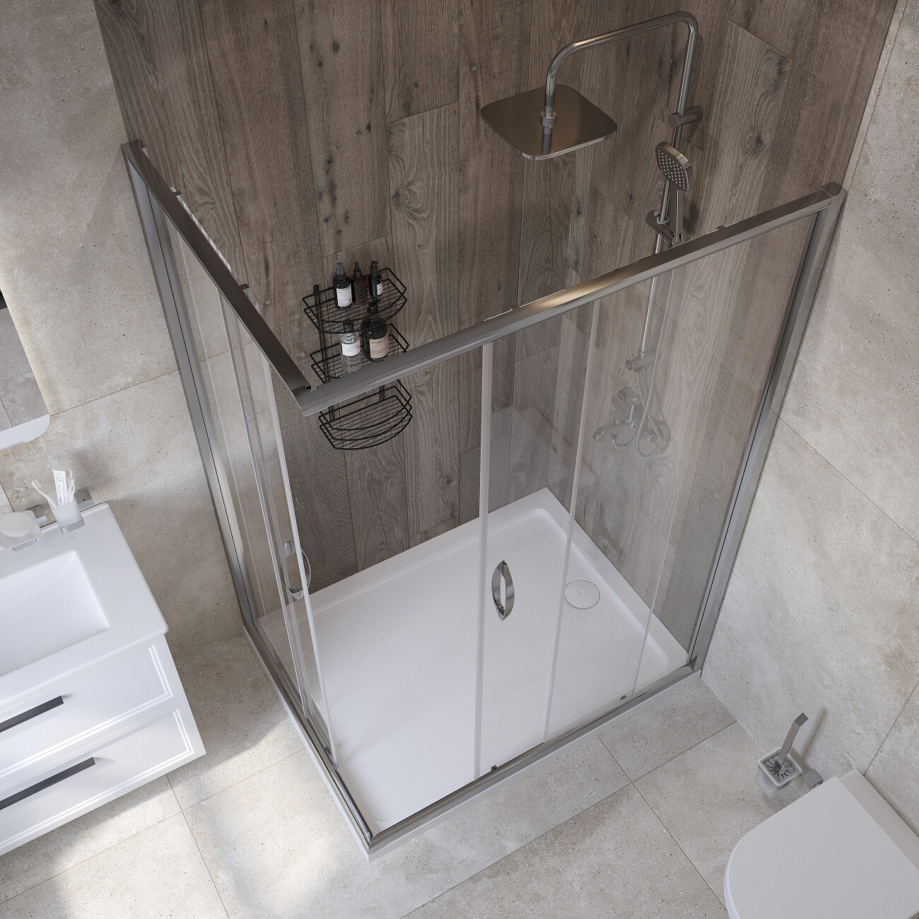 Душевой уголок прямоугольный 120х90 см хром Diwo "Суздаль" DS-SU-90х120-CR - изображение 5