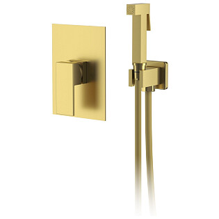 Смеситель с гигиеническим душем встраиваемый матовое золото D&K Bayern.Liszt DA1515007