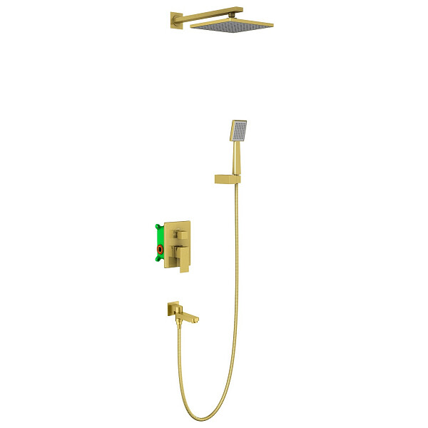Душевой комплект встроенный с тропическим душем золотой Timo Selene SX-3069-17SM - изображение 1